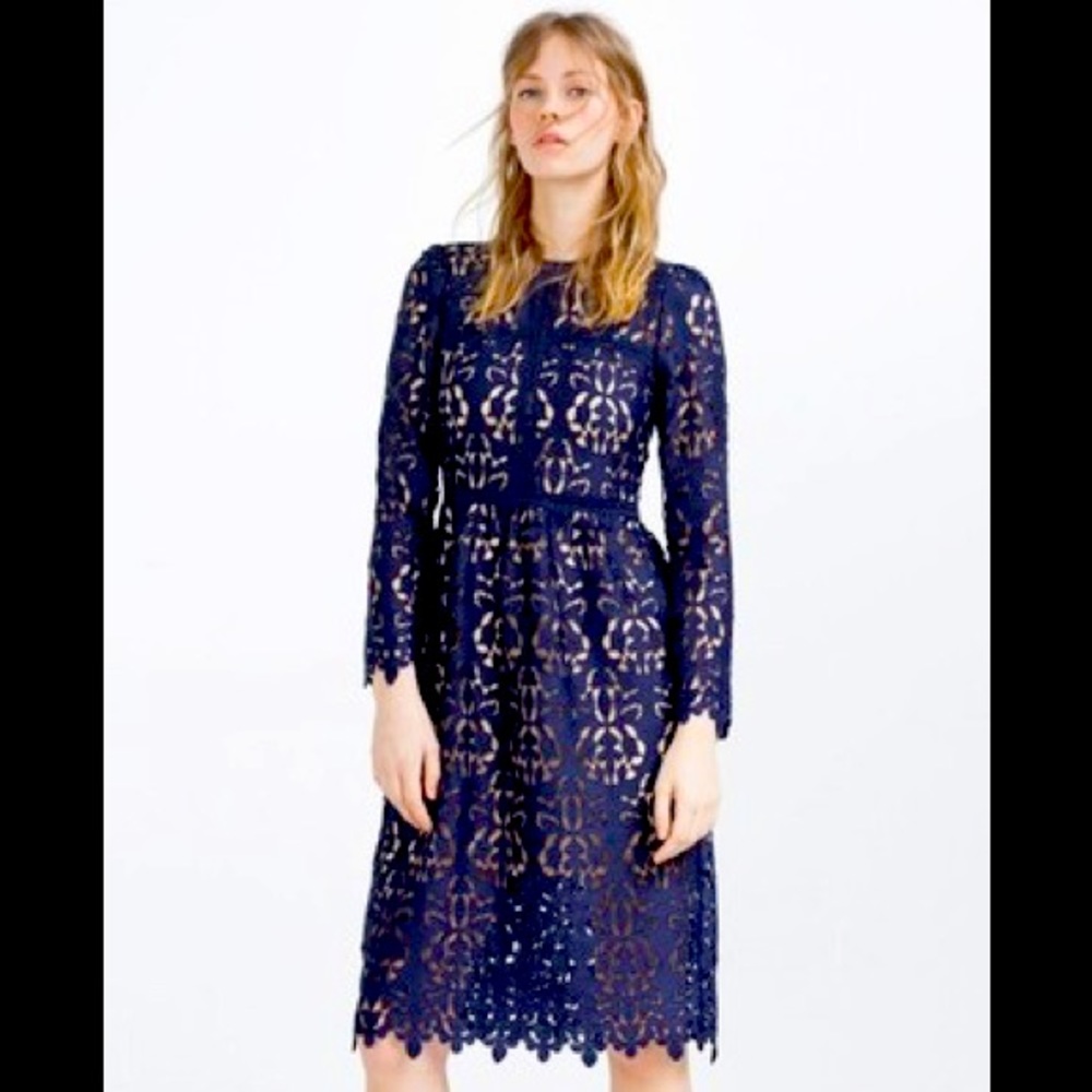 Zara Lace Crochet Midi Dress